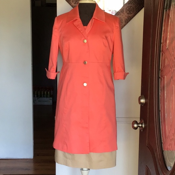 Chadwicks Dresses Chadwicks 2 Piece Dress Coat Coral Tan P Poshmark